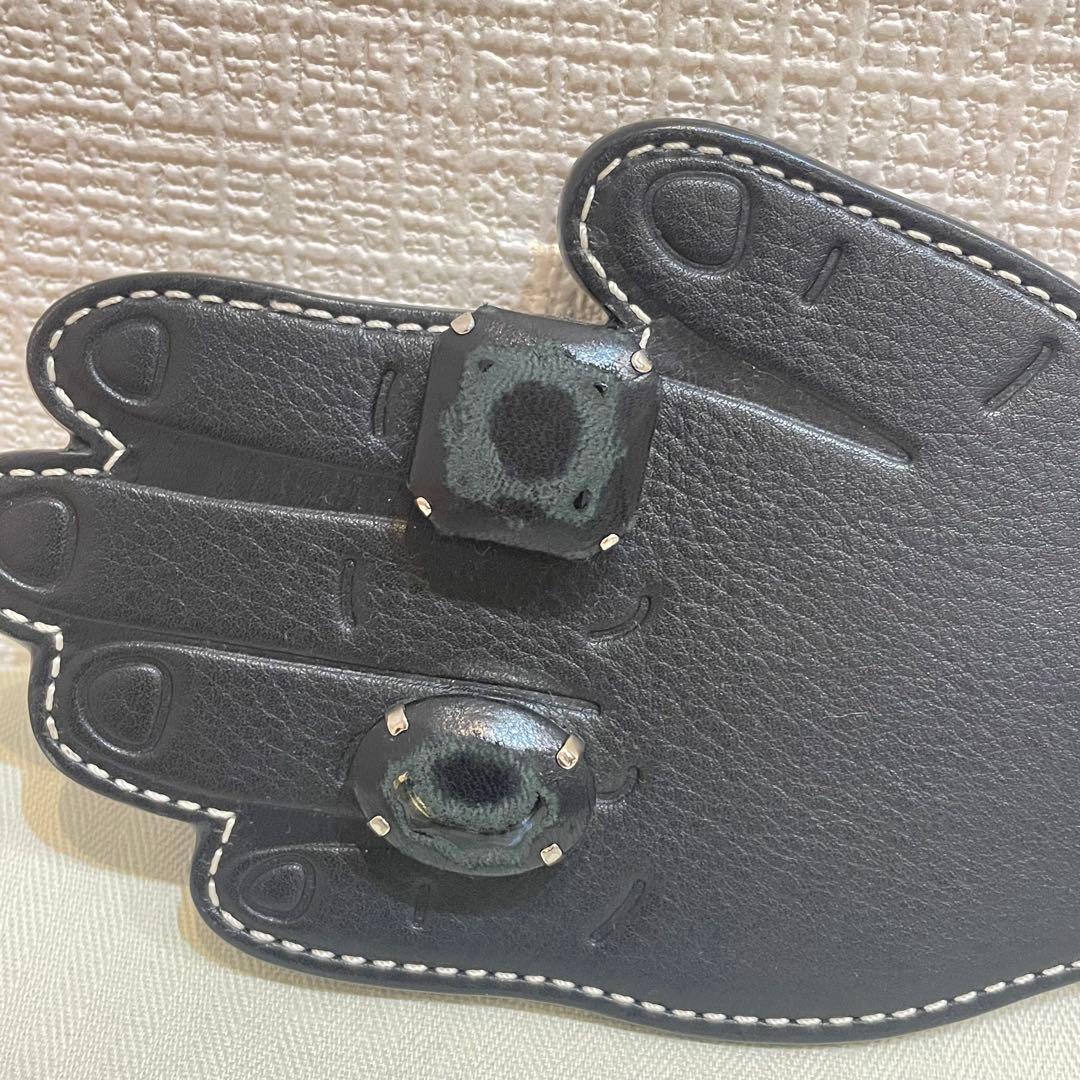 ロエベ　レザーハンドモチーフキーリング　ブラック　10R2510