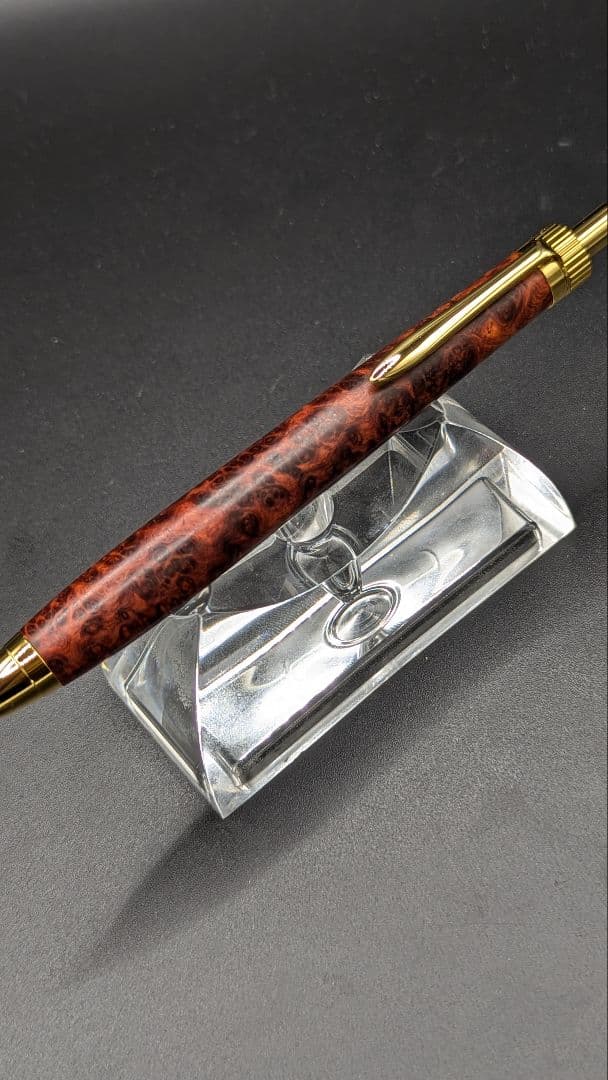464ペン工房翌檜　極上　本花梨　瘤杢　木軸シャーペン　ボールペン
