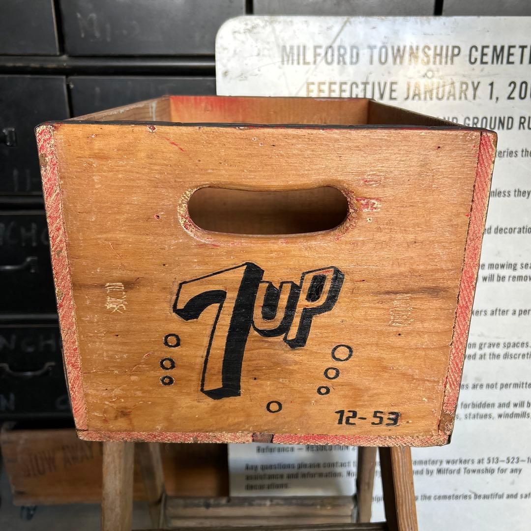 【訳あり】U.S.A ヴィンテージ 7up 木箱 セブンアップ ウッドボックス