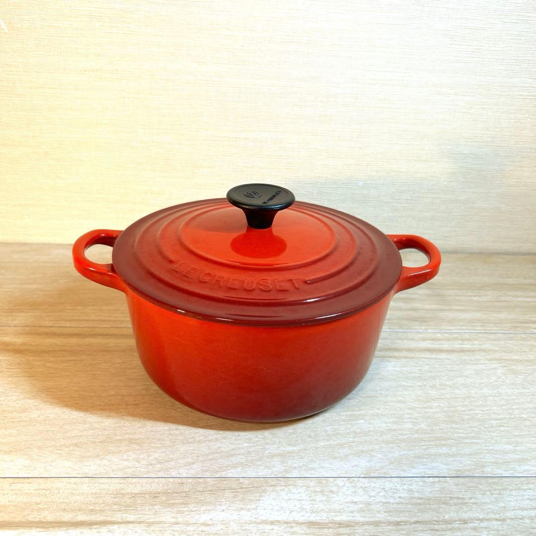 ルクルーゼ　ココットロンド　18cm チェリーレッド　両手鍋　鍋