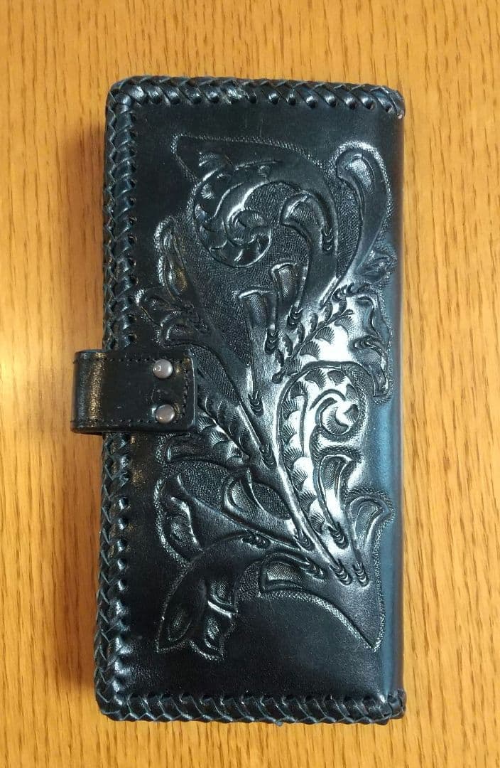 レザークラフト長財布(本革使用) カラー,,,ブラック