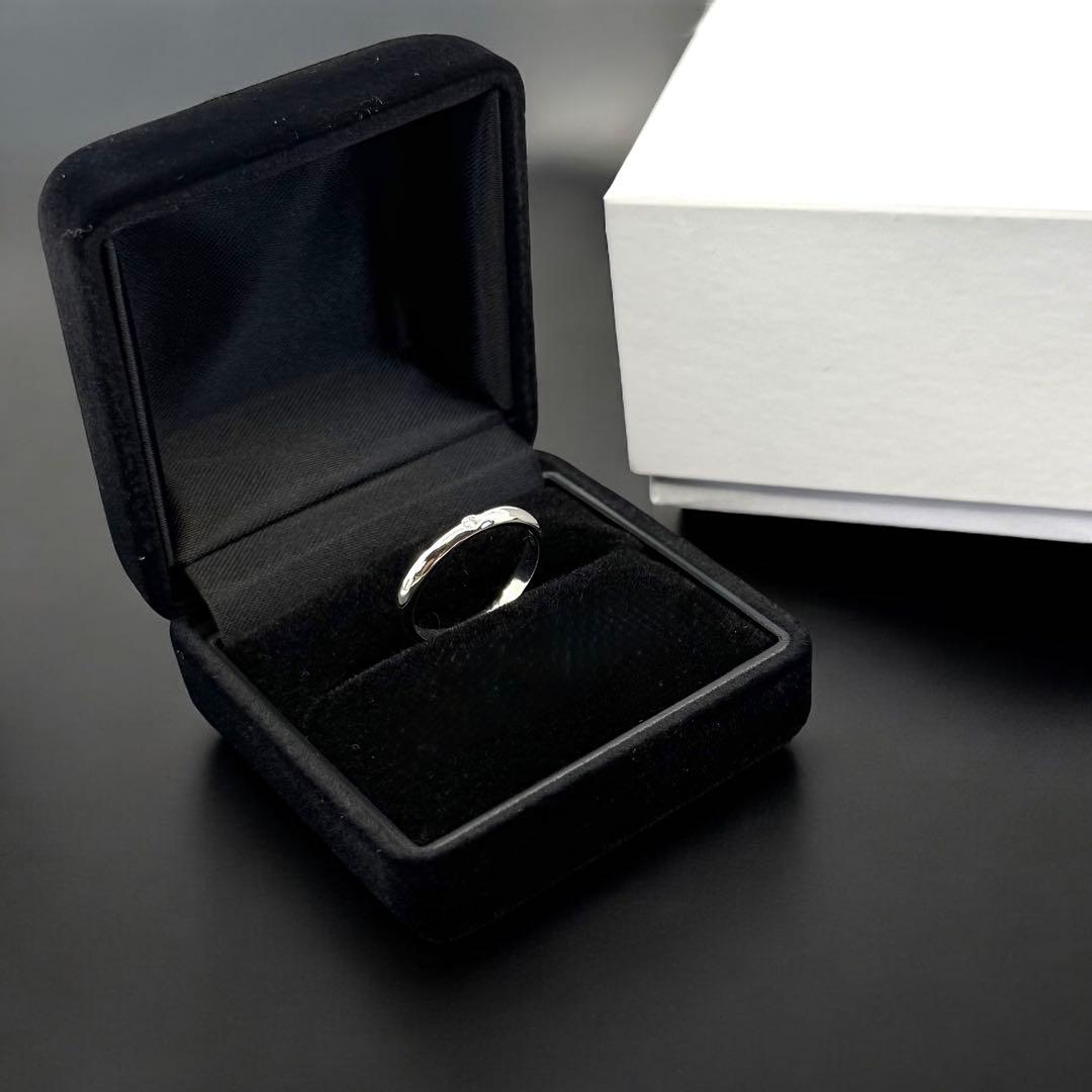 【新品同様】カルティエ　1p ダイヤ　バンド　マリッジ　リング　Pt950 指輪