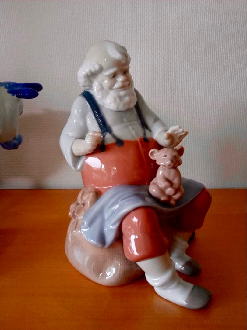 リヤドロ　クリスマス　サンタクロース　テディーベア　フィギュリン　陶器　人形