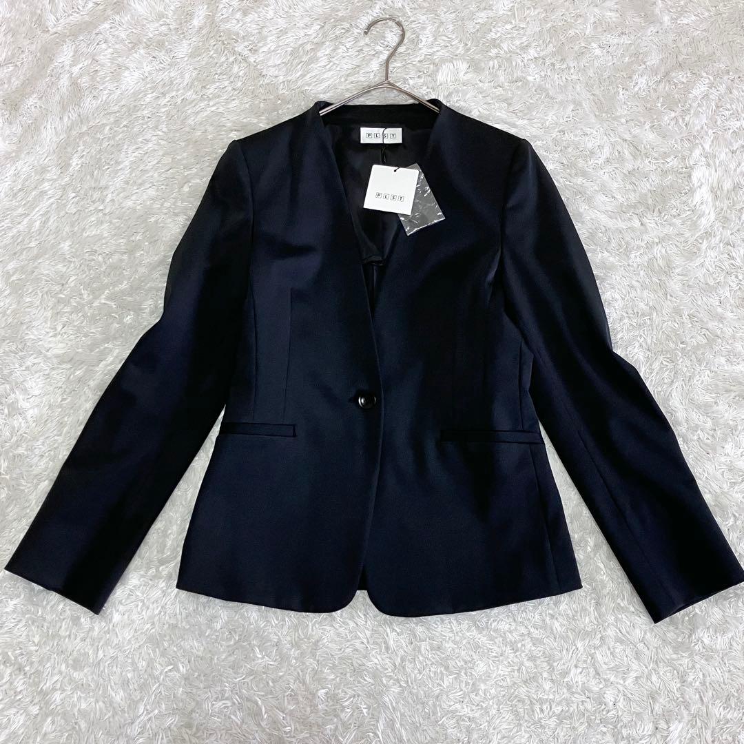 新品 未使用 プラステ ノーカラージャケット パンツスーツ セットアップ 黒