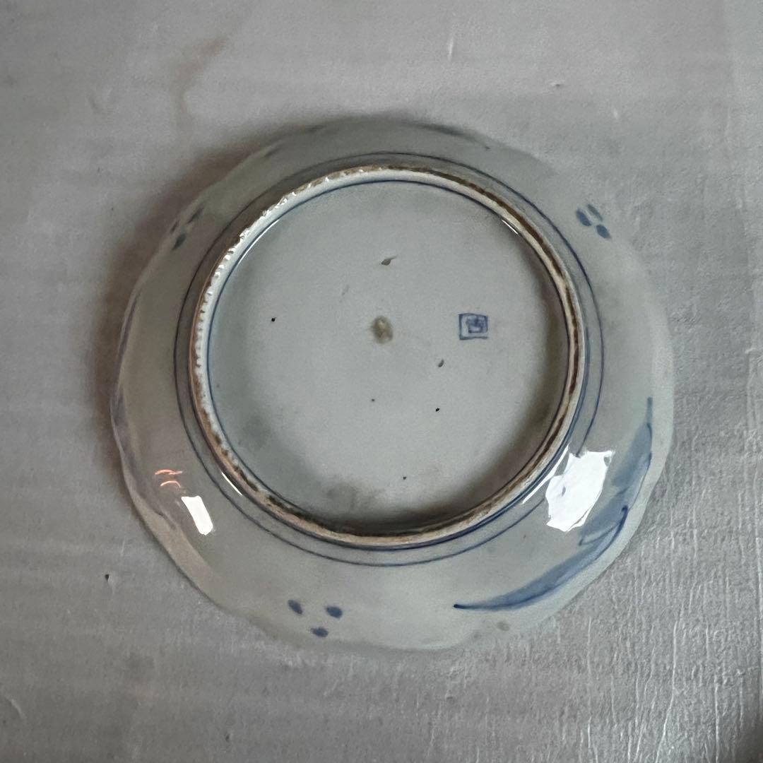 アンティーク　大皿　2枚セット　古伊万里　染付　江戸時代　刻印あり　吉