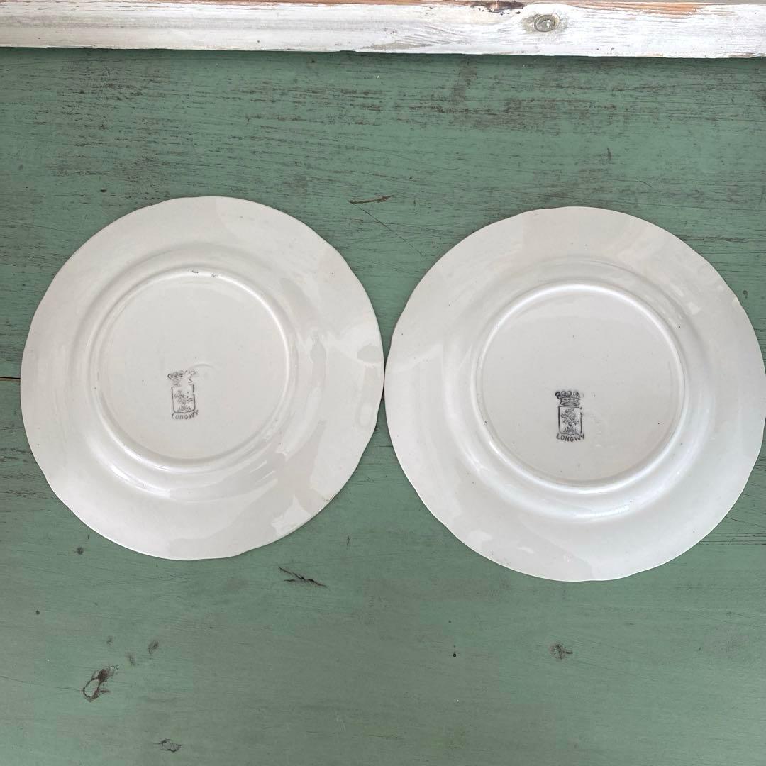 フランスアンティークLongwy ロンウィ プレートチェリー【B】