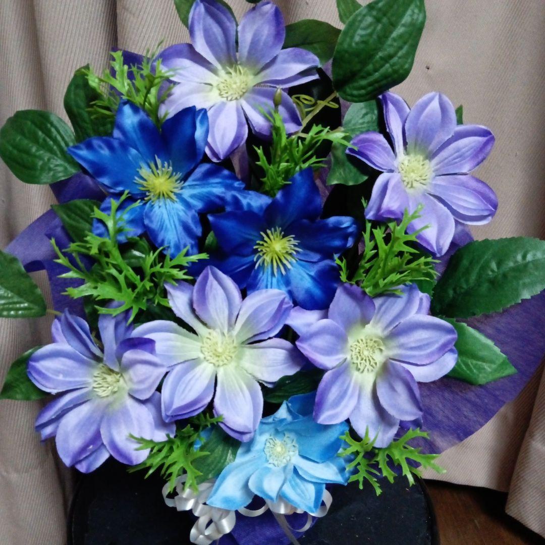 お供え　仏花　法事　初盆　クレマチスアレンジ　造花