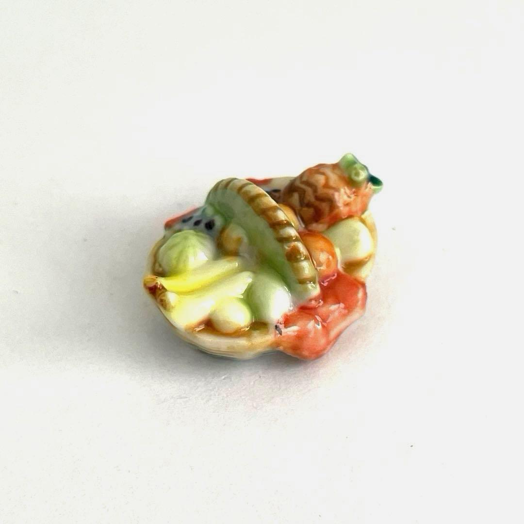 フランスのマルシェ　レア　ヴィンテージ　フェーブ　フランス　パニエ　ミニチュア