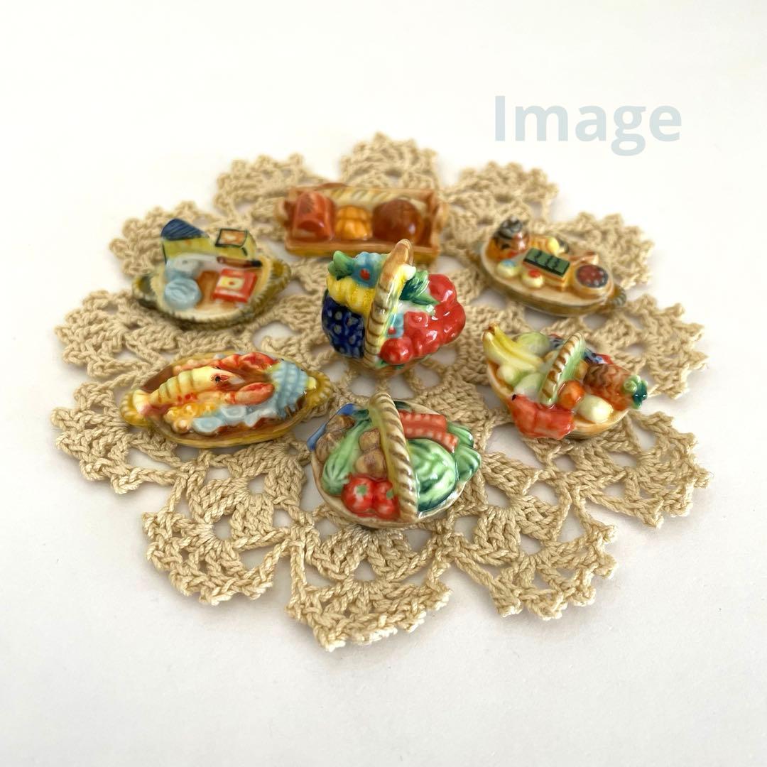 フランスのマルシェ　レア　ヴィンテージ　フェーブ　フランス　パニエ　ミニチュア