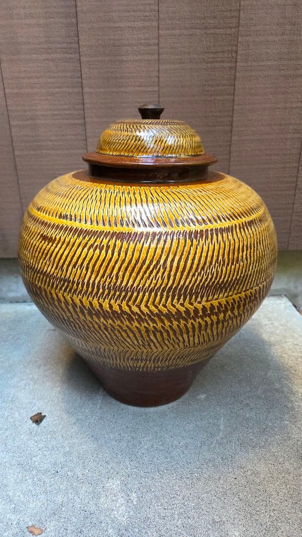 小鹿田焼 坂本浩二窯 大壺 民藝 飛びかんな