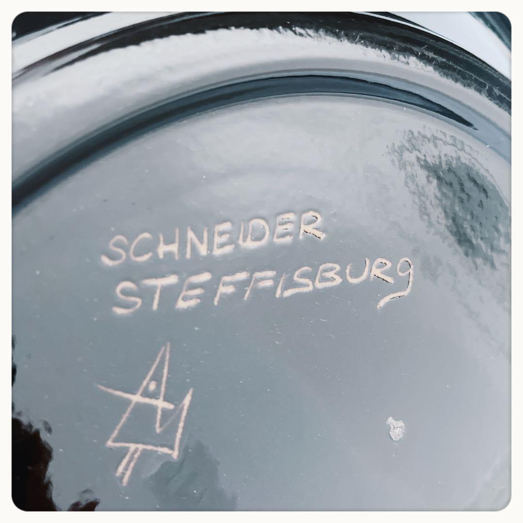 スイス　Schneider工房　ハンドペイント　ヴィンテージ大皿　レアサイズ