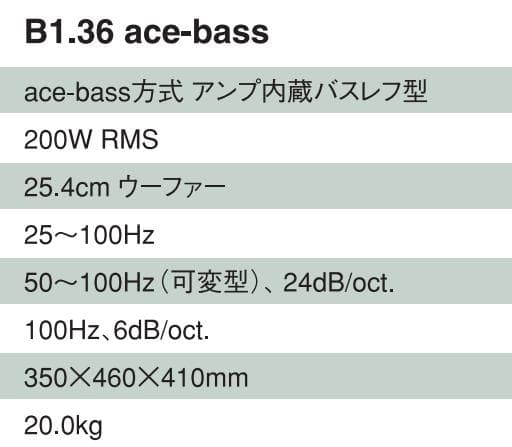 Audio Pro オーディオプロ サブウーファー B1.36 ace-bass