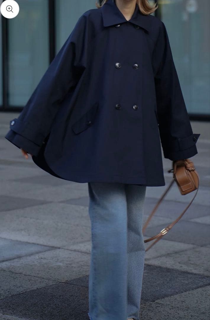 【ELLIE】ケープトレンチコート NAVY