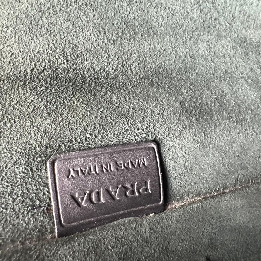 バッグ PRADA leather messenger bag black