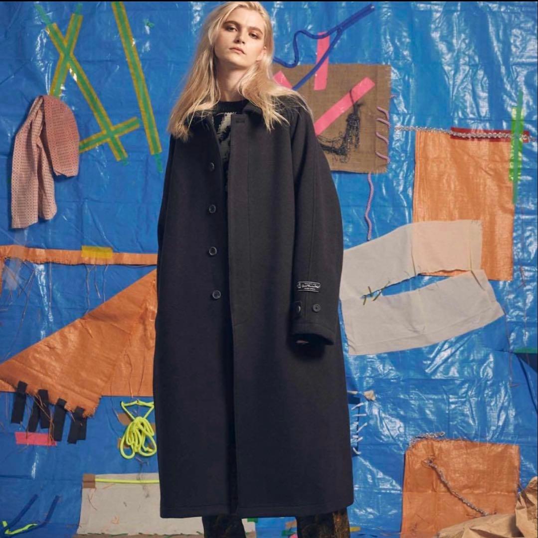 MAISON SPECIAL ステンカラーコート　ブラック　00サイズ　140s