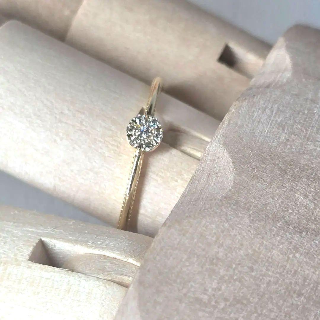 agete　アガット　K10　ダイヤモンドリング シャンデリア 12.５号