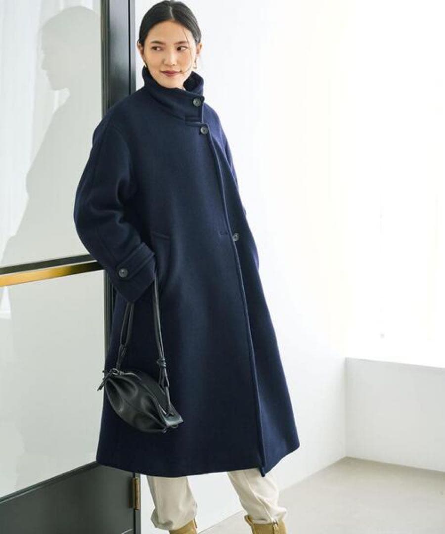 green label relaxing ソフトメルトン スタンドカラー コート