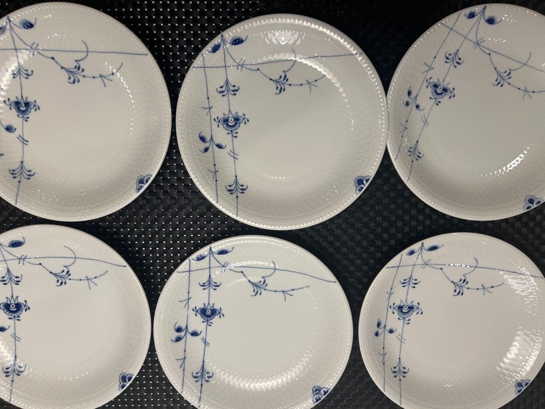 ロイヤルコペンハーゲン ブルーパルメッテ プレート 20cm 6枚セット 美品