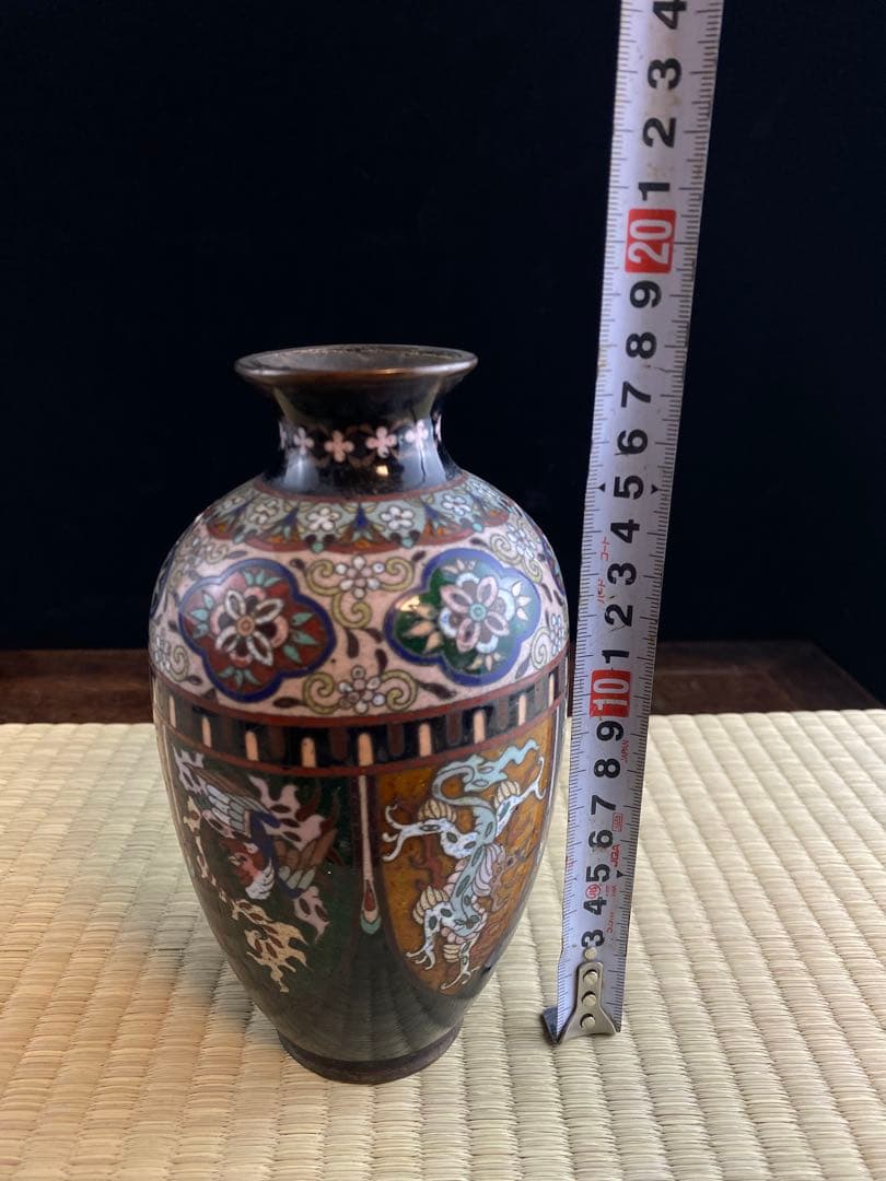 日本明治時期七宝花瓶 陶瓷 景泰蓝 日本烧