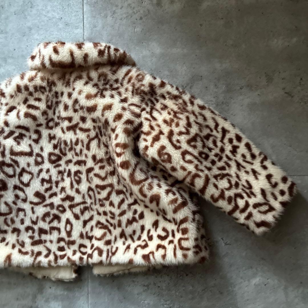 Bonpoint ヒョウ柄ファーコート ボンポワン　ファーコート