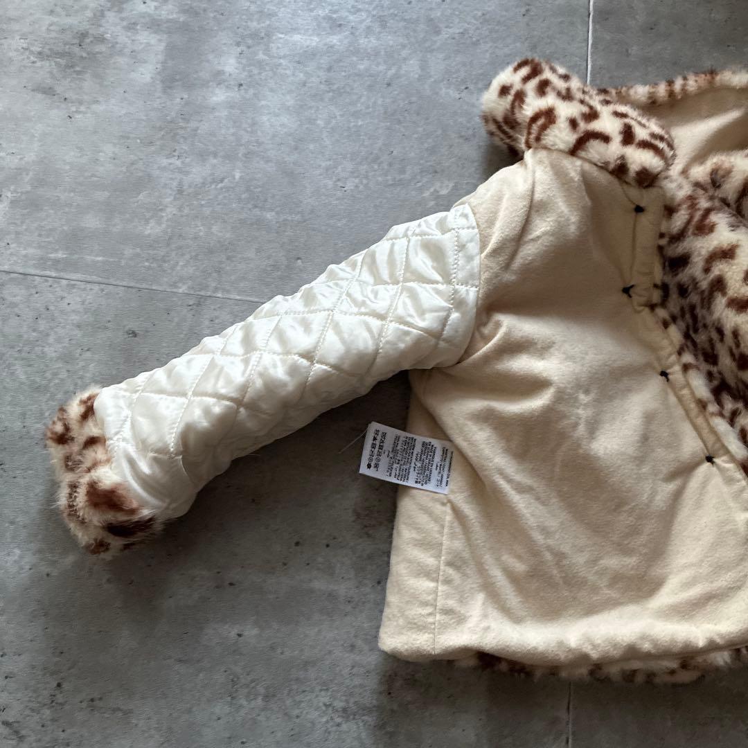 Bonpoint ヒョウ柄ファーコート ボンポワン　ファーコート