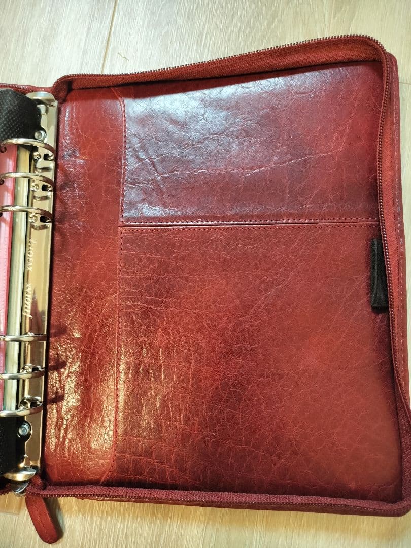 Filofax システム手帳　ロックウッド　バイブルジップ　希少カラー　ワイン