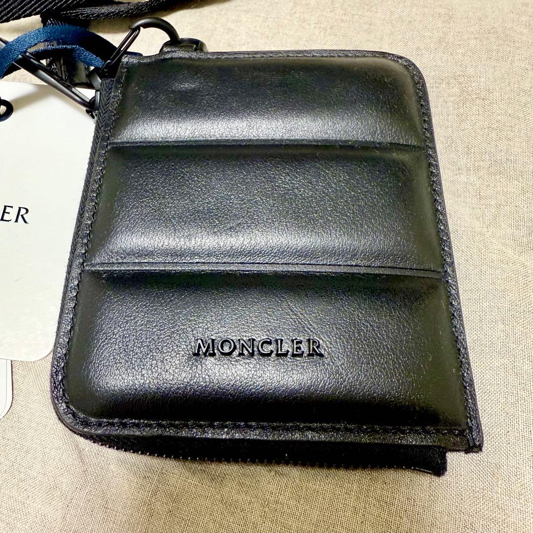 新品　Moncler　モンクレール　財布　コンパクトウォレット　黒　レザー