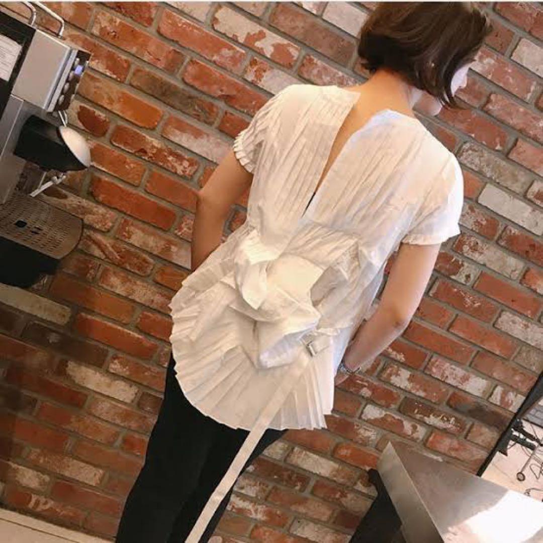 【美品】sacai サカイ バックスタイル デザイン プリーツ ブラウス