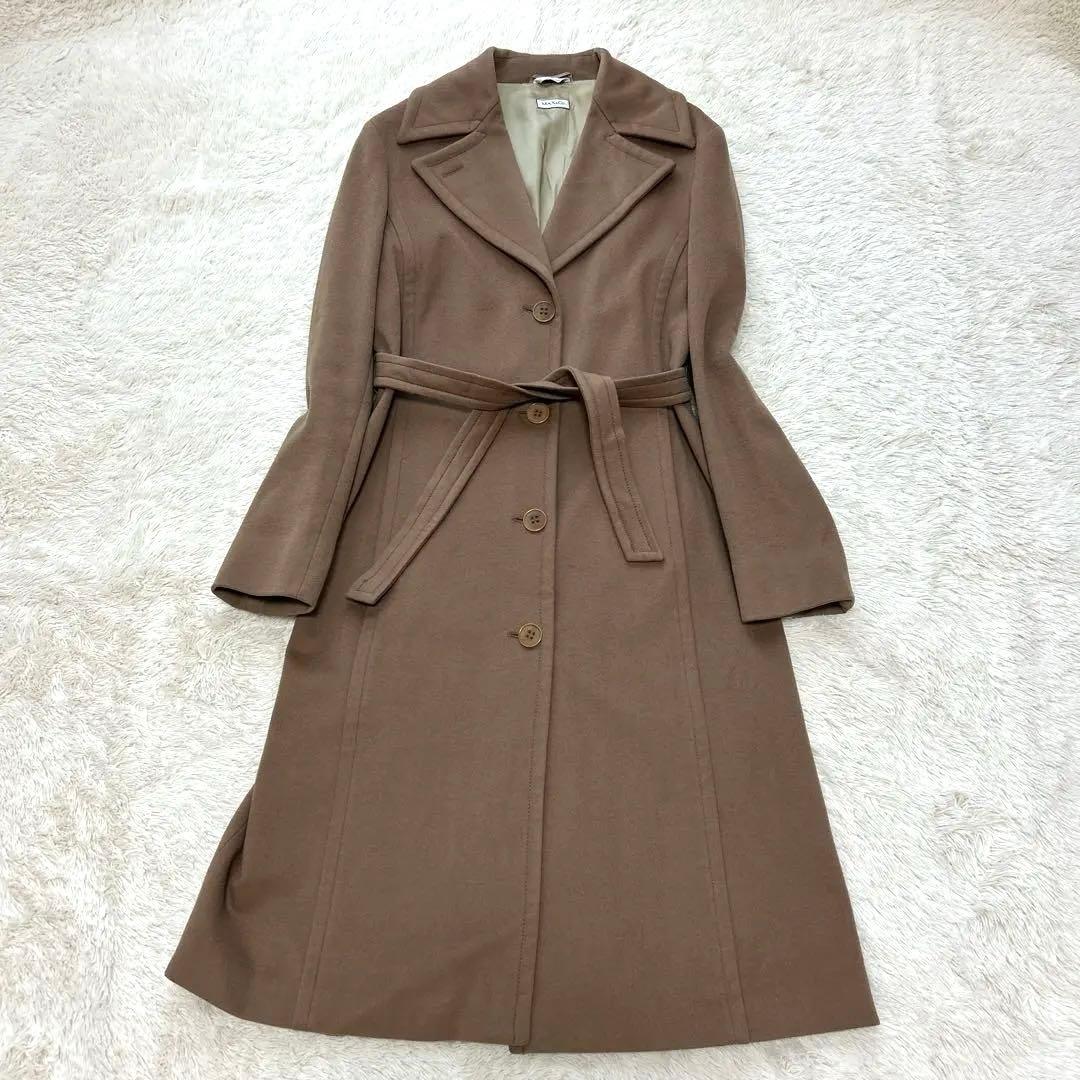 MAX&Co ウール100%ロングコート ベルト付き キャメル マックスマーラ系