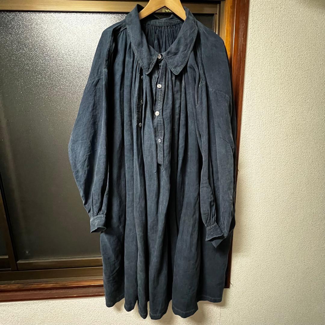 1900s 10s french vintage インディゴリネン スモック