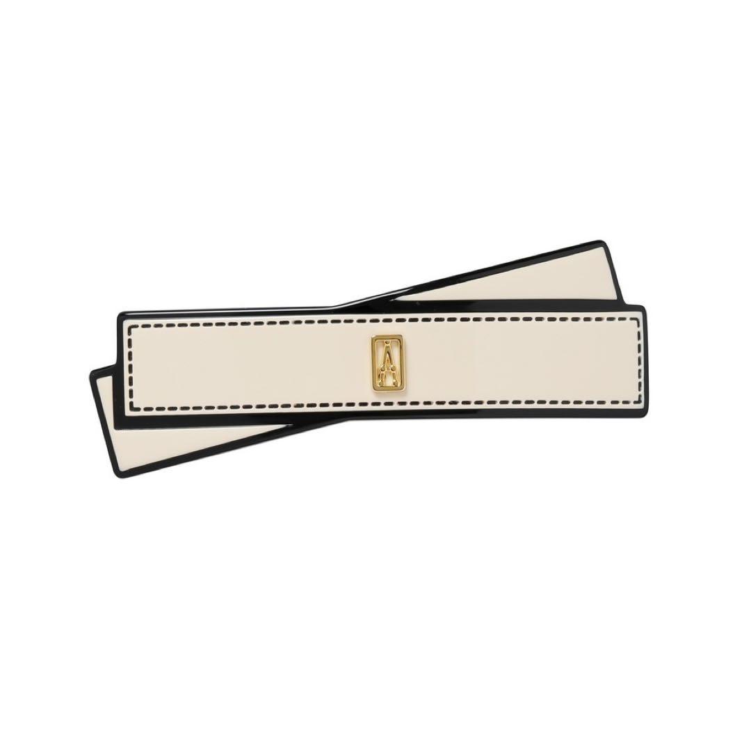 アレクサンドルドゥパリ　バレッタ　8cm マルチカラー　ベージュ　バイカラー