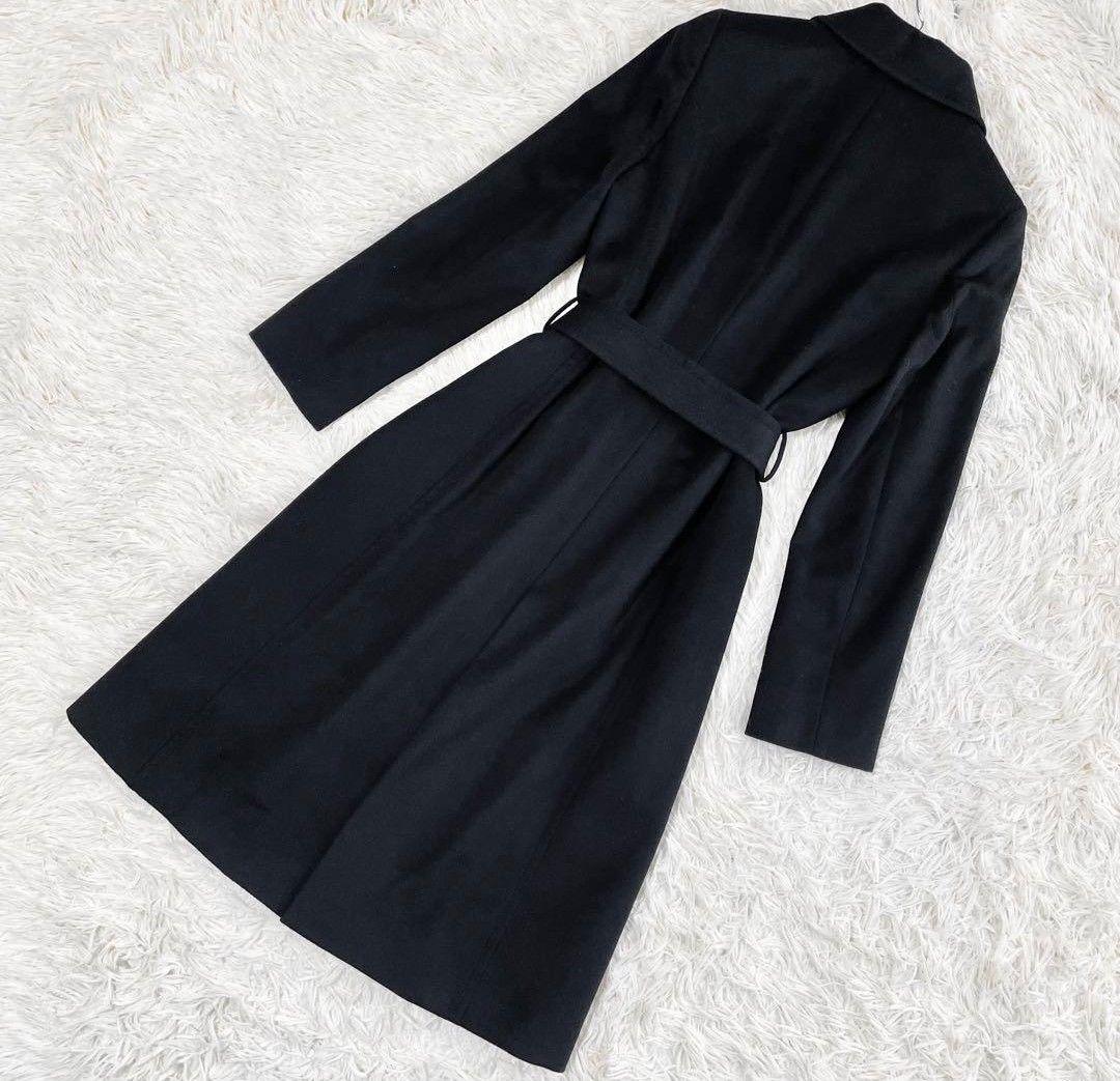 【美品】INED イネド　コート　カシミヤ100% 黒　サイズ9