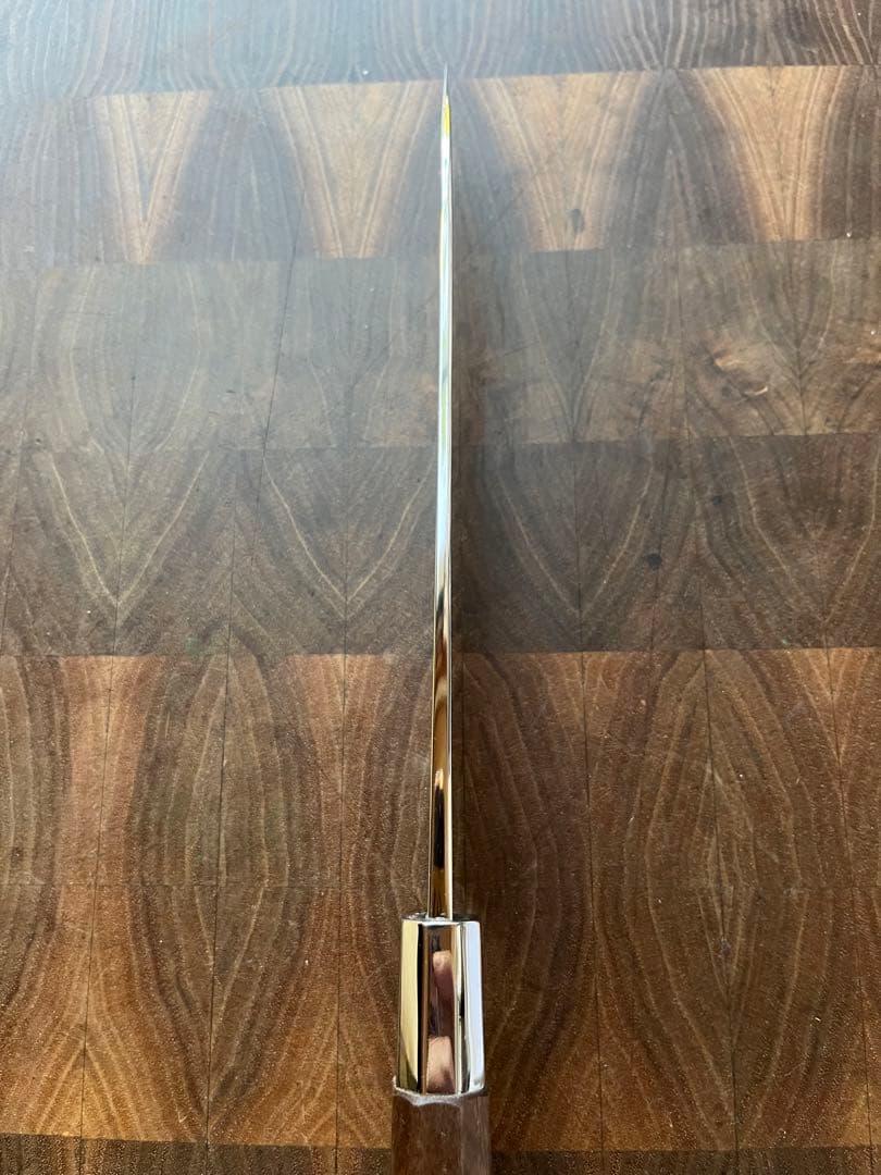 土佐打刃物 黒鳥鍛造工場 200mm 両刃 柳刃 刺身　包丁 銀三鋼 鏡面仕上