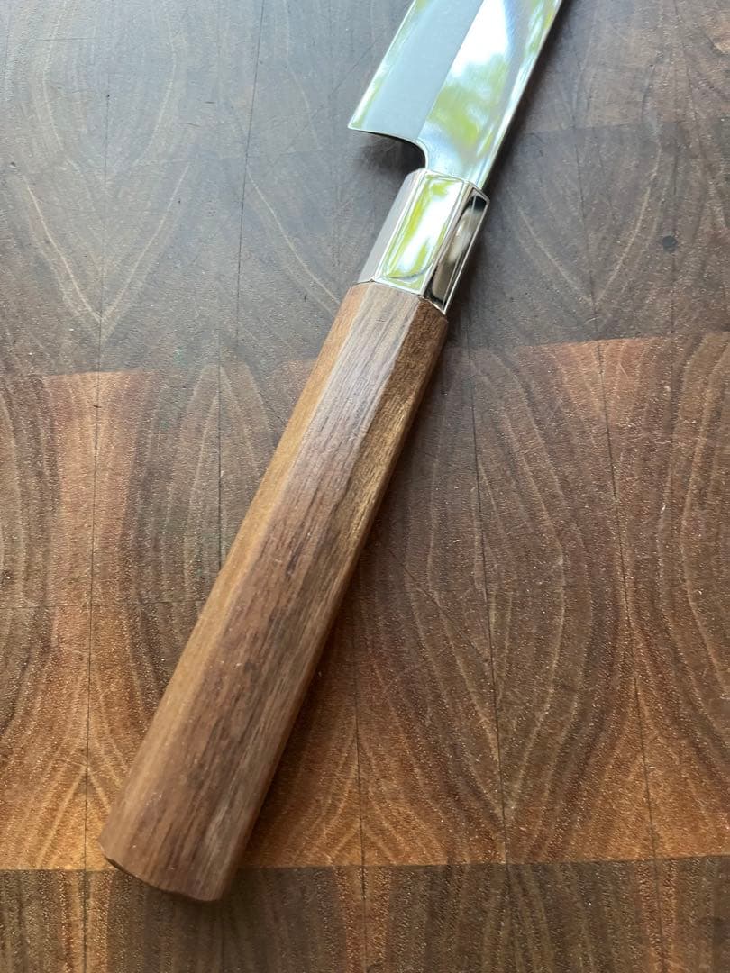 土佐打刃物 黒鳥鍛造工場 200mm 両刃 柳刃 刺身　包丁 銀三鋼 鏡面仕上