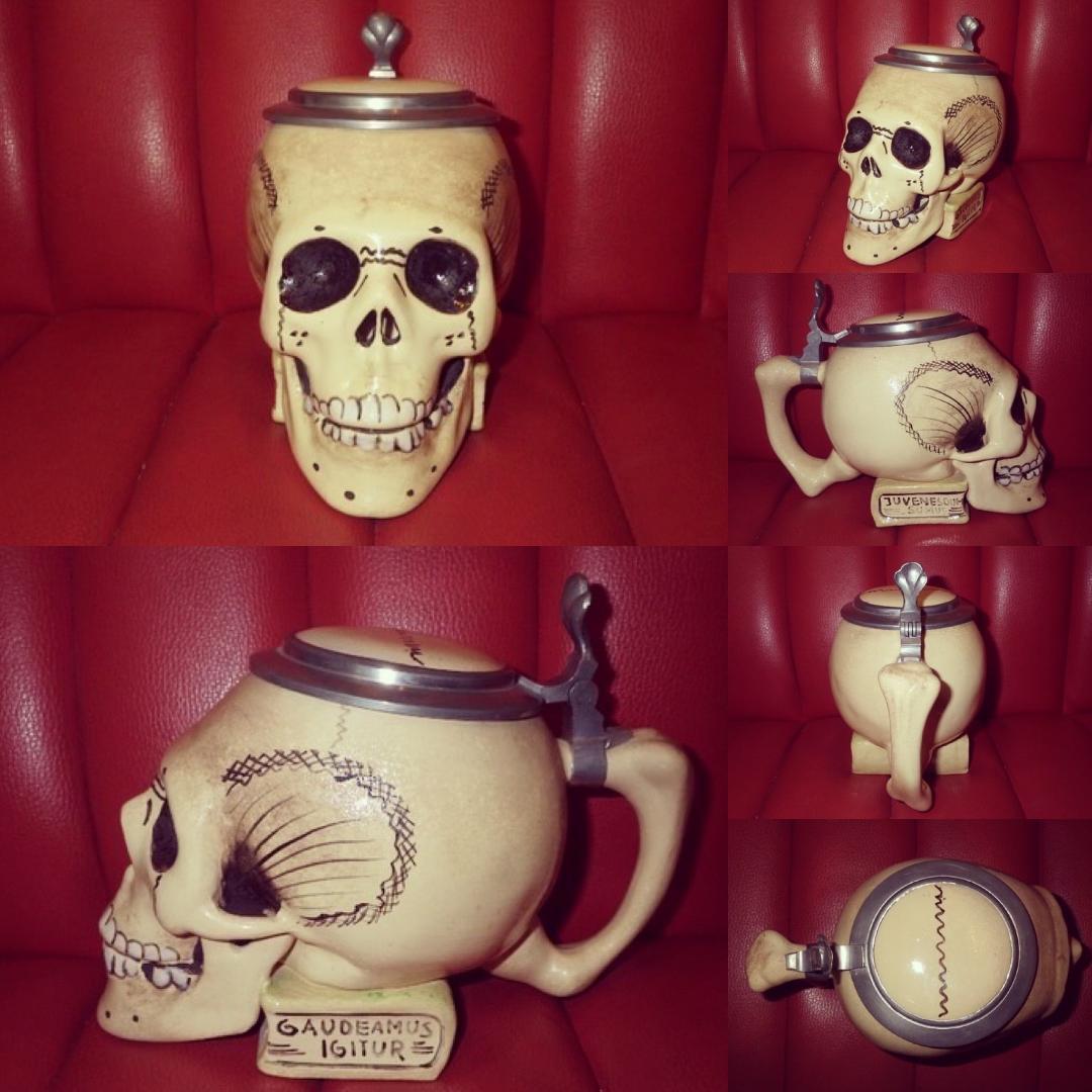 50’S★スカル★タンカード★スカルオンブック★置物★髑髏★ビアマグ★ビンテージ