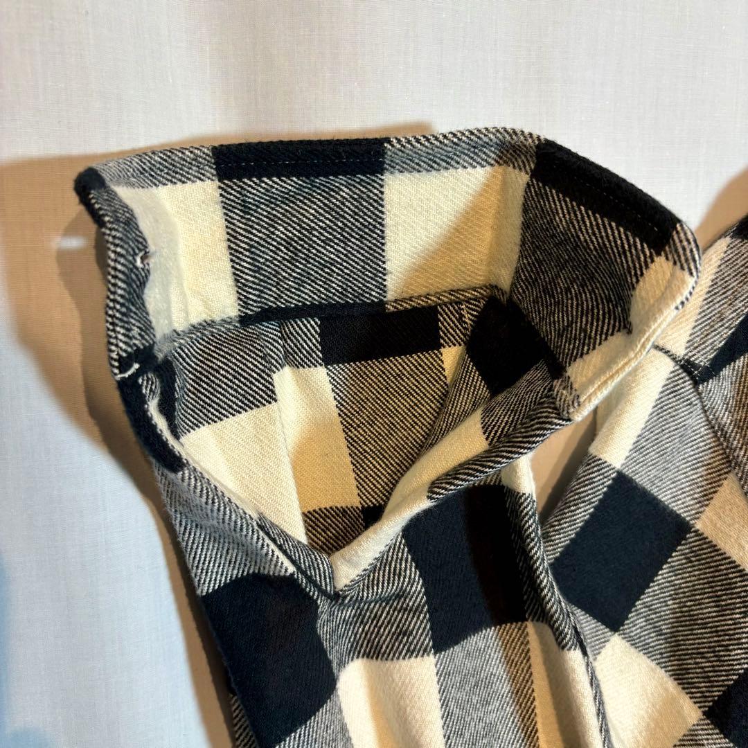 【定番】WACKO MARIA フランネルチェックシャツ L 日本製 白黒