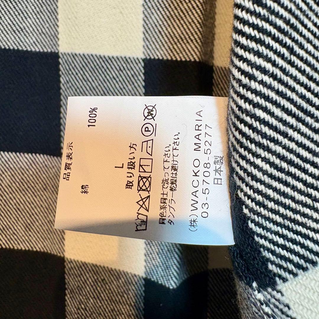 【定番】WACKO MARIA フランネルチェックシャツ L 日本製 白黒