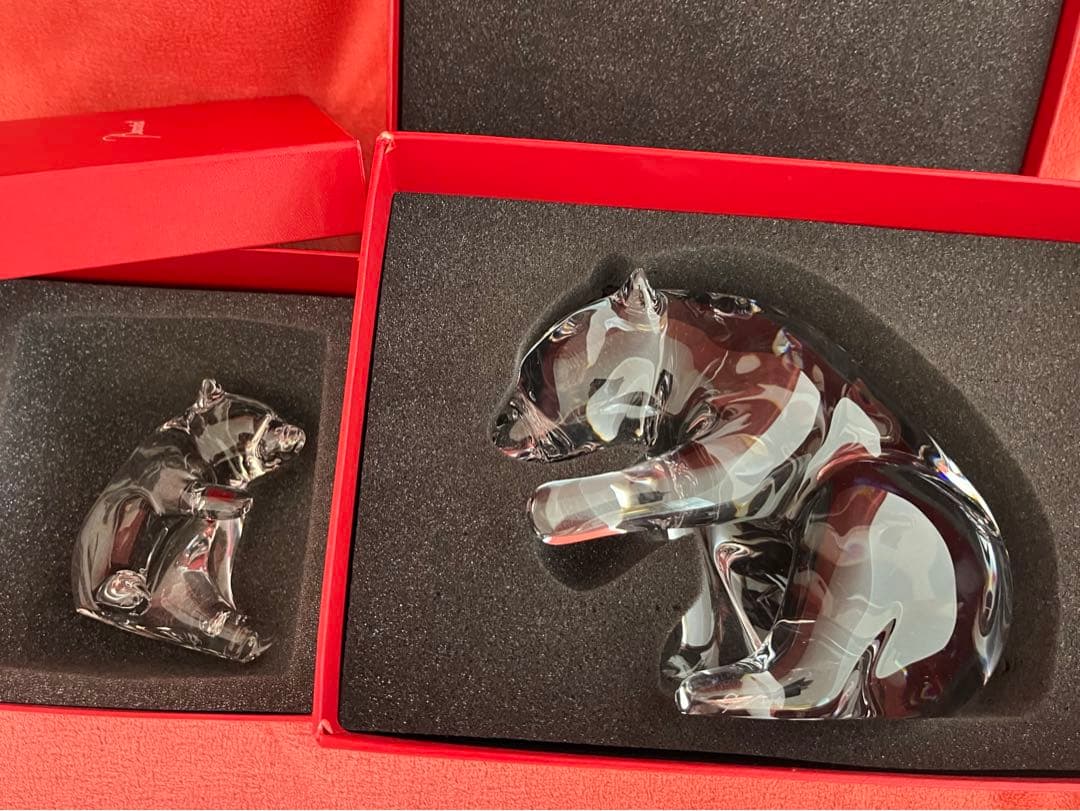 ❤️彫刻家作品❤️BACCARAT LOET クマ親子　動物　フィギュリン