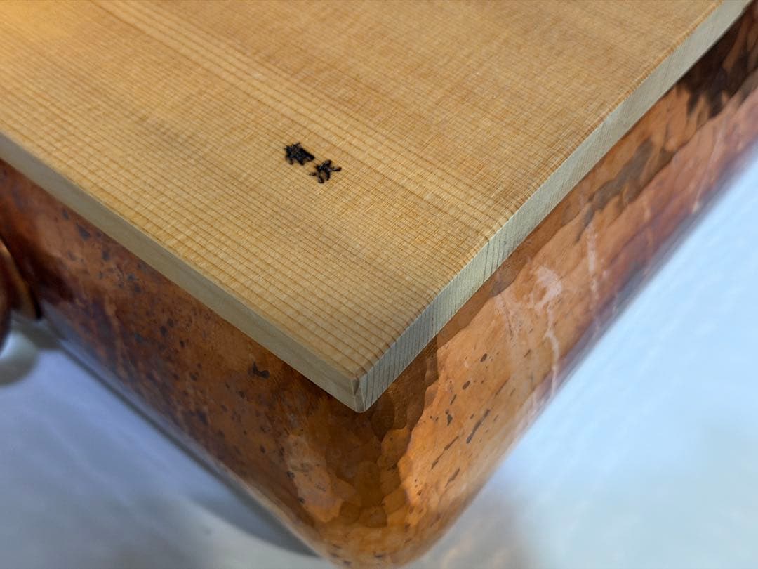 京都錦有次製　銅製仕切り付きおでん鍋　木製蓋付き