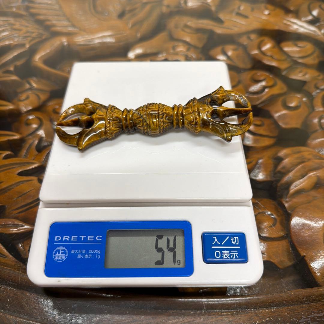 虎目石の三鈷杵 装飾的なコレクションアイテム