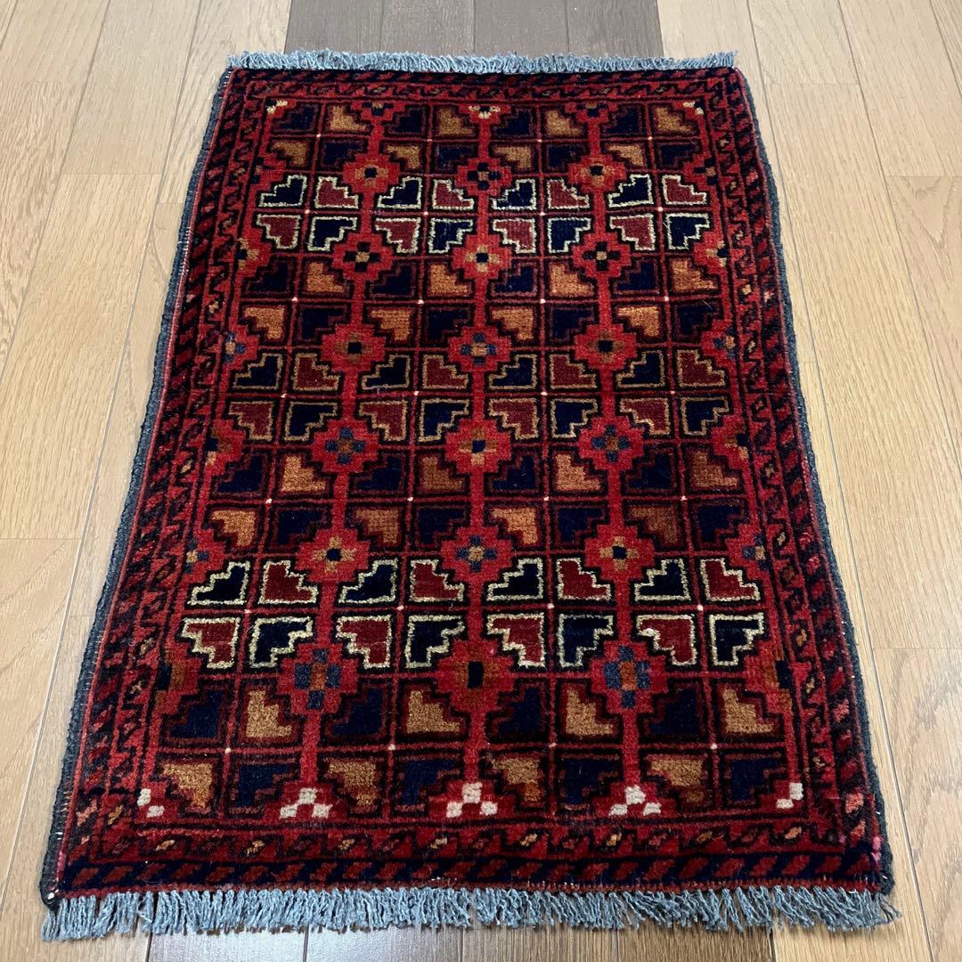トライバル ラグ　手織り絨毯ビンテージ43x60cm vintage rug