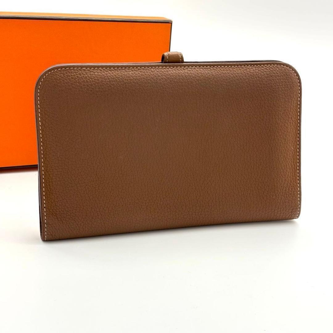 【最高級美品】エルメス ドゴンGM シルバー金具 二つ折り財布 長財布