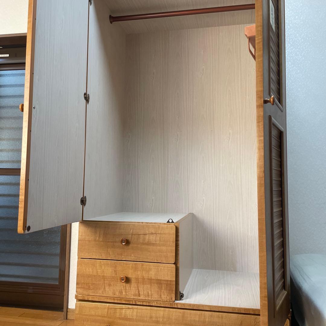 木製衣装タンス 洋服ダンス　引き出し付き　タンス