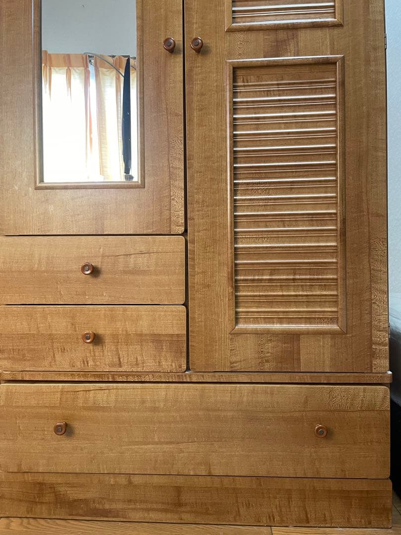 木製衣装タンス 洋服ダンス　引き出し付き　タンス