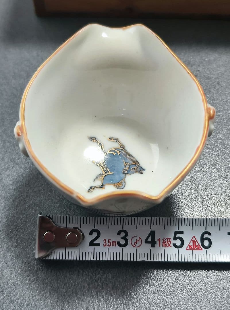 九谷 五客 茶碗 馬柄 九谷焼 木箱入り