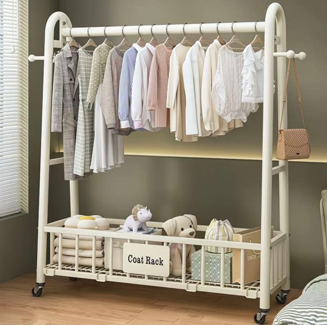ホワイト コートラック キャスター付き