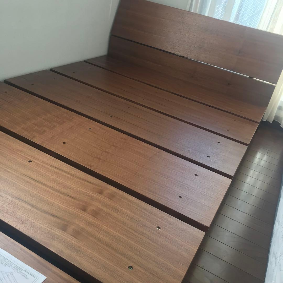 ベッドフレーム　ウォールナット　セミダブル