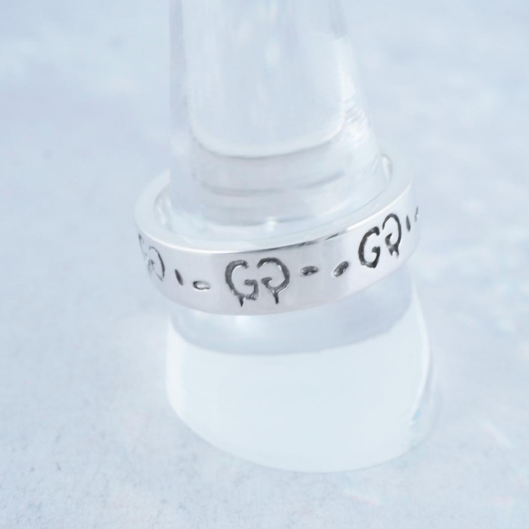 新品仕上 グッチ ゴースト SV925 ドクロ スカル リング サイズ 22