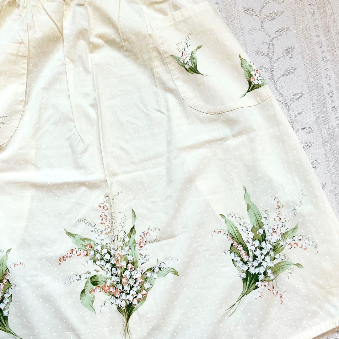 エプロン Dior すずらん柄 花柄 レディース