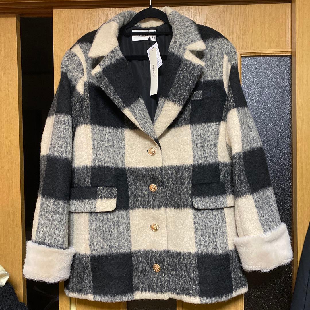 実画像あり／ PARTY ファー付テーラージャケットコート